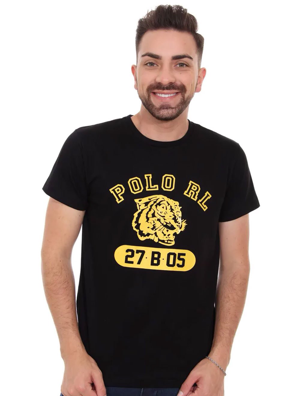 Camiseta Ralph Lauren Masculina Tiger Polo Preta