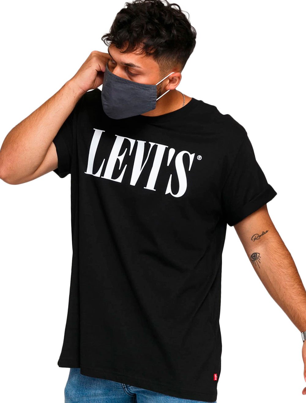 Camiseta Levis Masculina Relaxed Graphic Preta