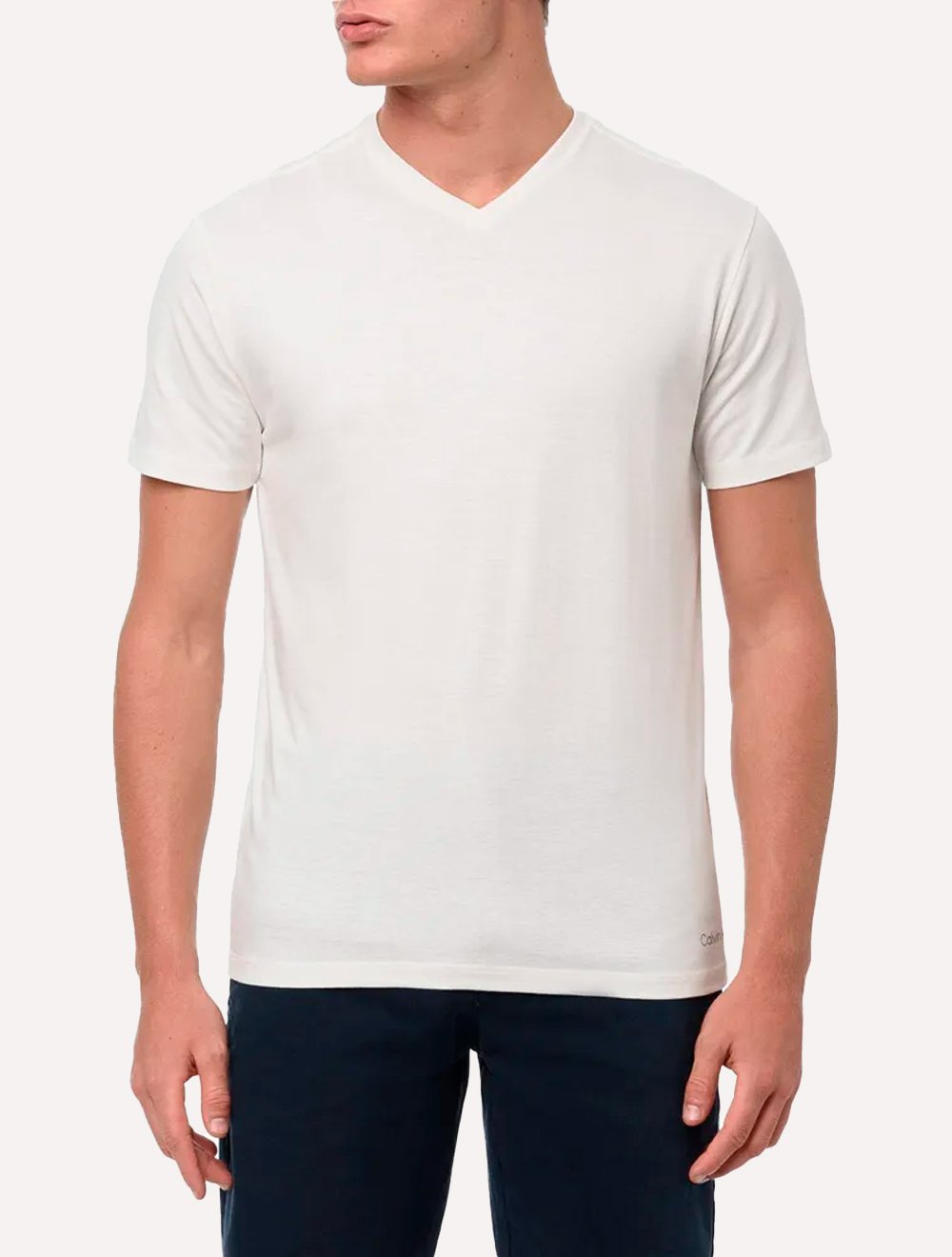Camisa Polo Calvin Klein Logo Masculina - Branco