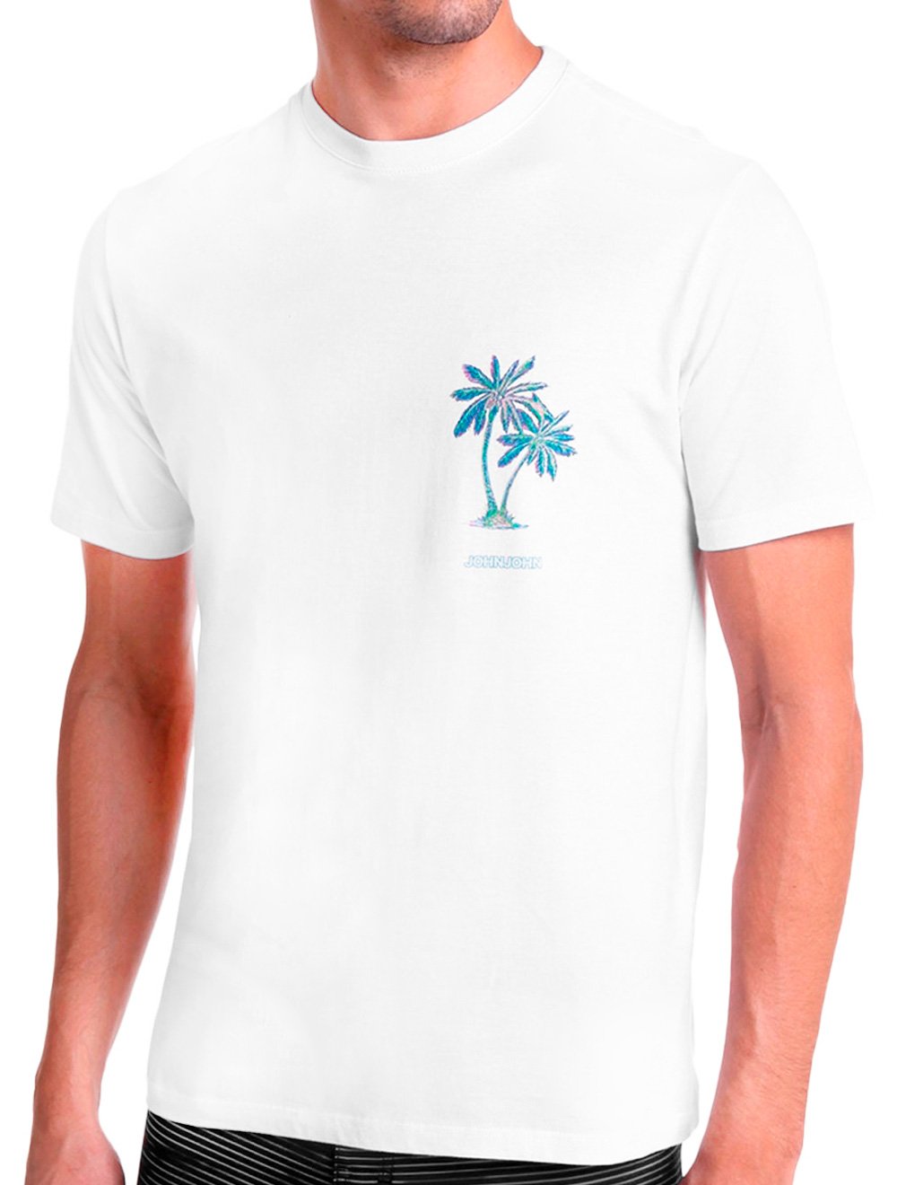 Camiseta John John Masculina Rx Warm Palm Branca