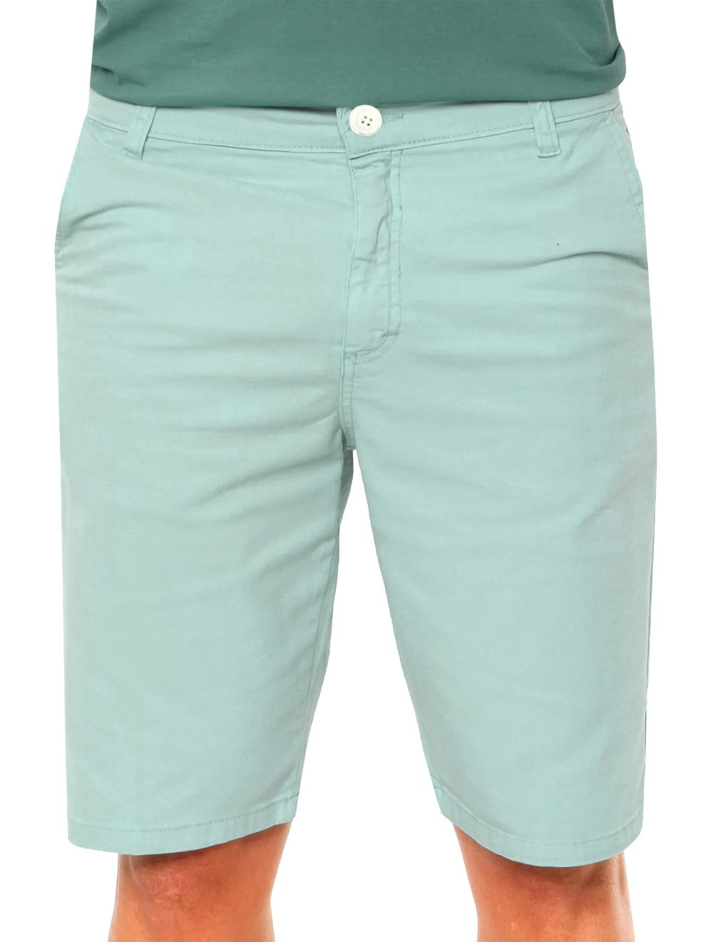Bermuda Calvin Klein Jeans Masculino Sarja Chino Pockets Verde Menta