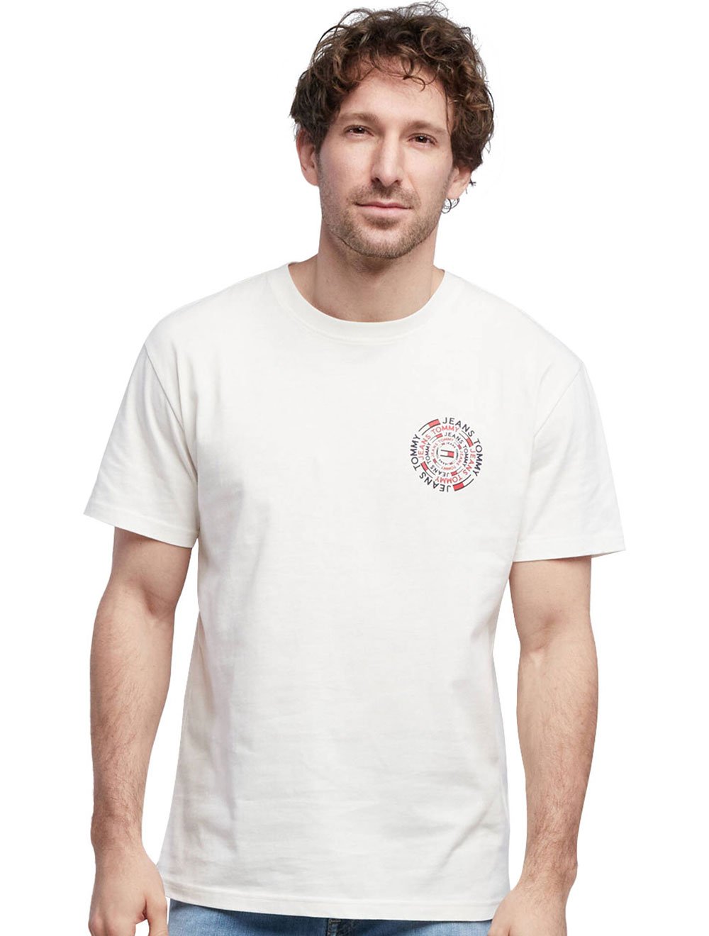 Camiseta Tommy Jeans Masculina Circular Graphic Off-White