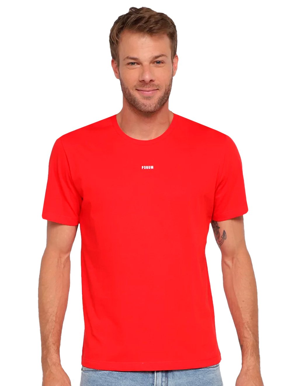 Camiseta Forum Masculina New Box Essentials Logo Vermelha