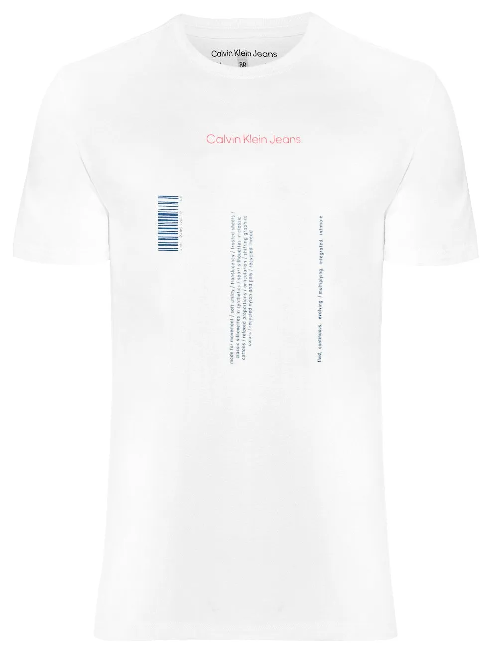 Camiseta Calvin Klein Jeans Barcode Made For Movement Branca | Secret Outlet