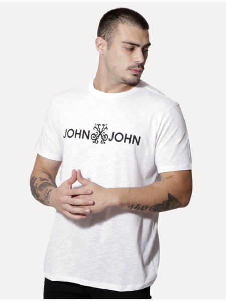 Camiseta John John Masculina JJ Logo Branca