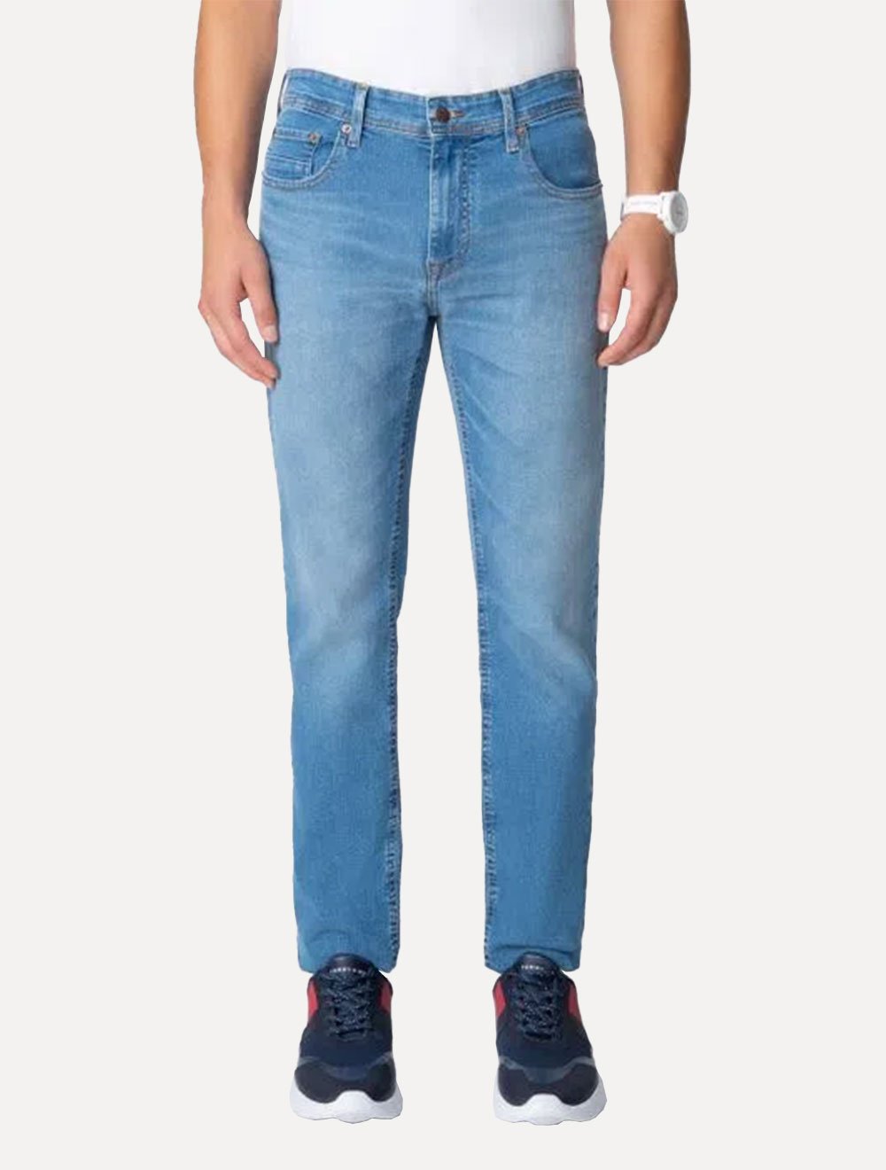 Calça Tommy Hilfiger Jeans Masculina Straight Denton Lucas Azul