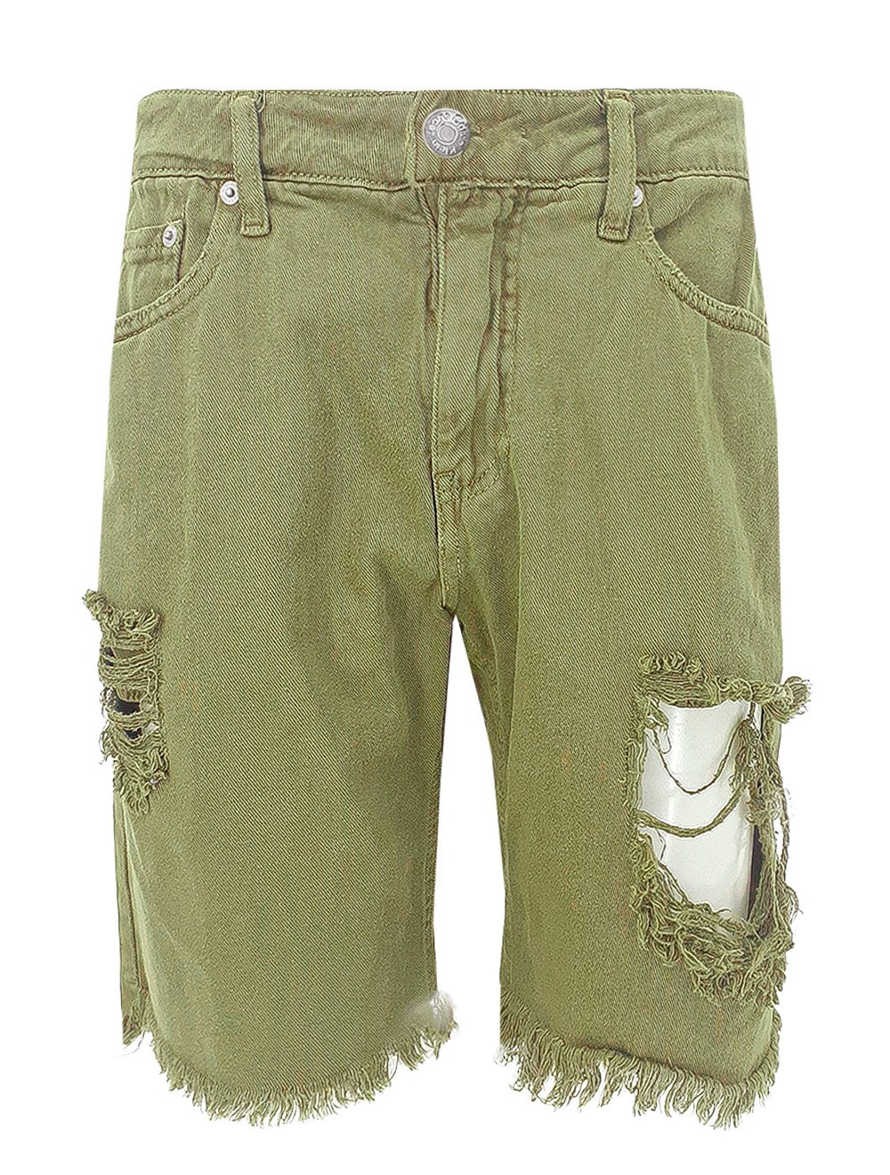Bermuda Calvin Klein Jeans Destroyed Label Verde Militar