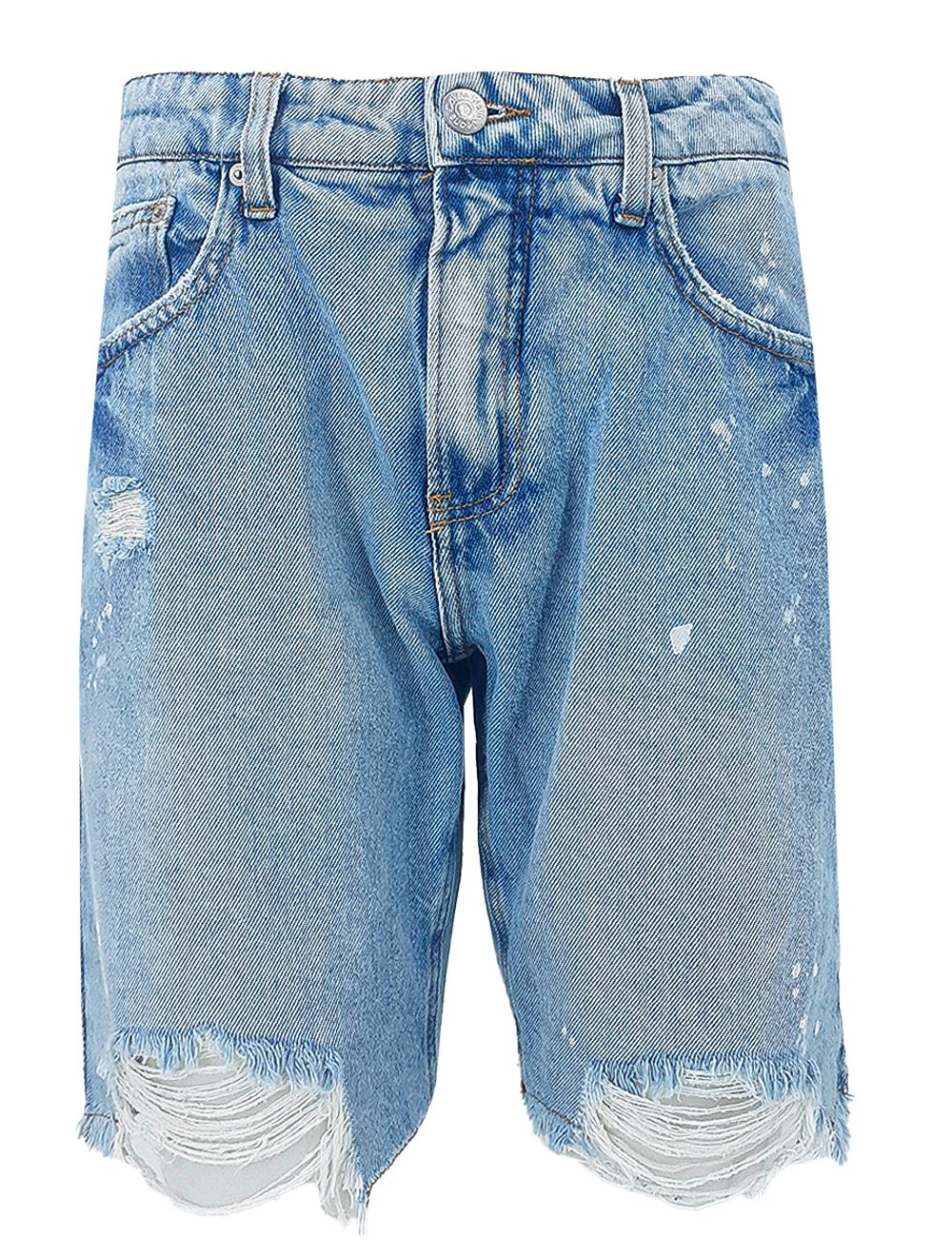 Bermuda Calvin Klein Jeans Masculina Destroyed Splash Azul Claro