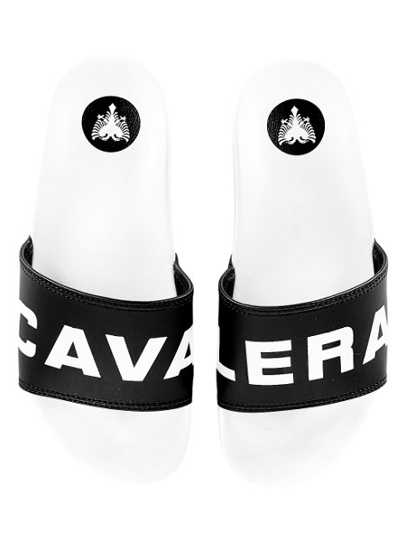 Chinelo Cavalera Masculino Slide Brand Branco/Preto