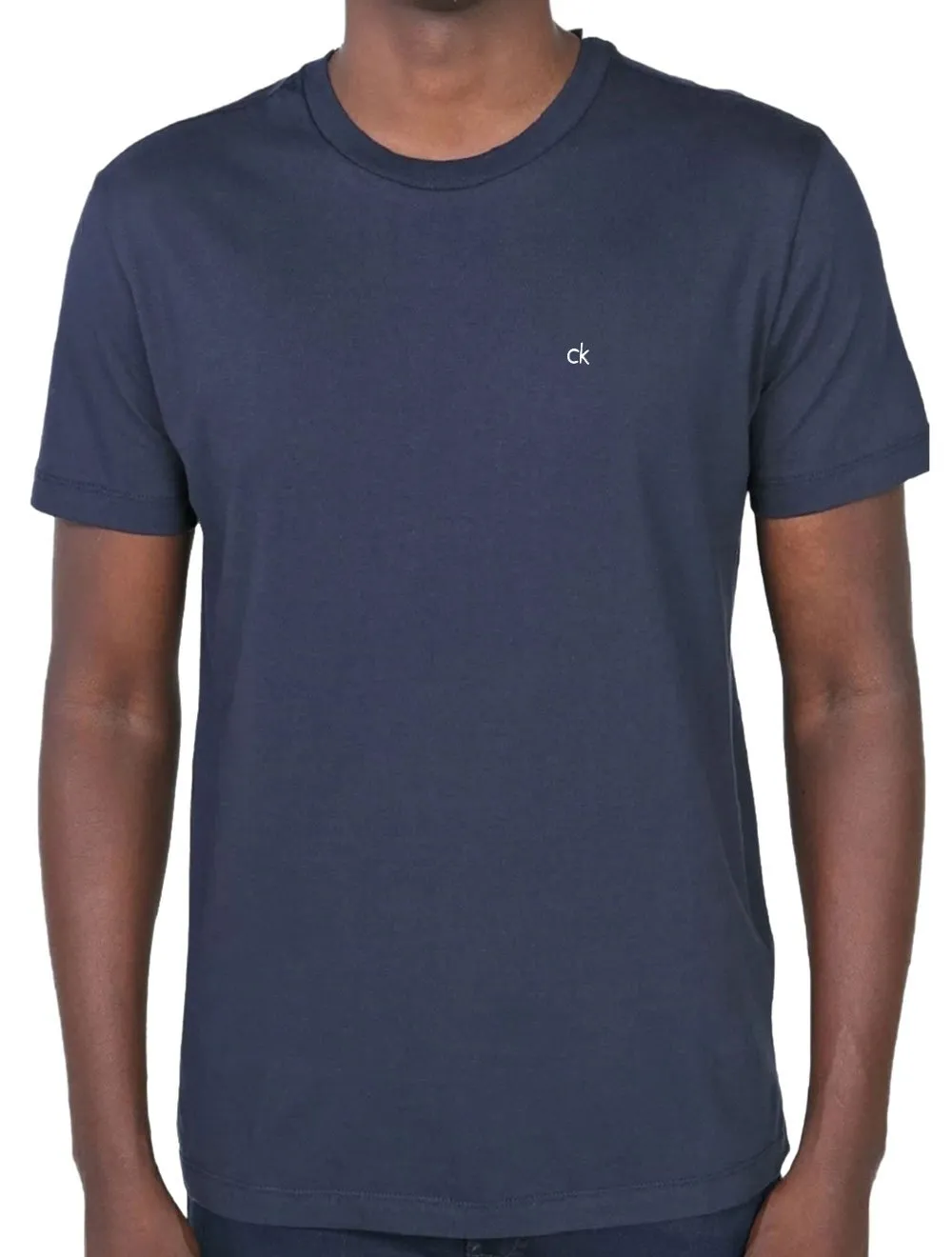 Camiseta Meia Malha Basica Azul Marinho Calvin Klein Secret Outlet