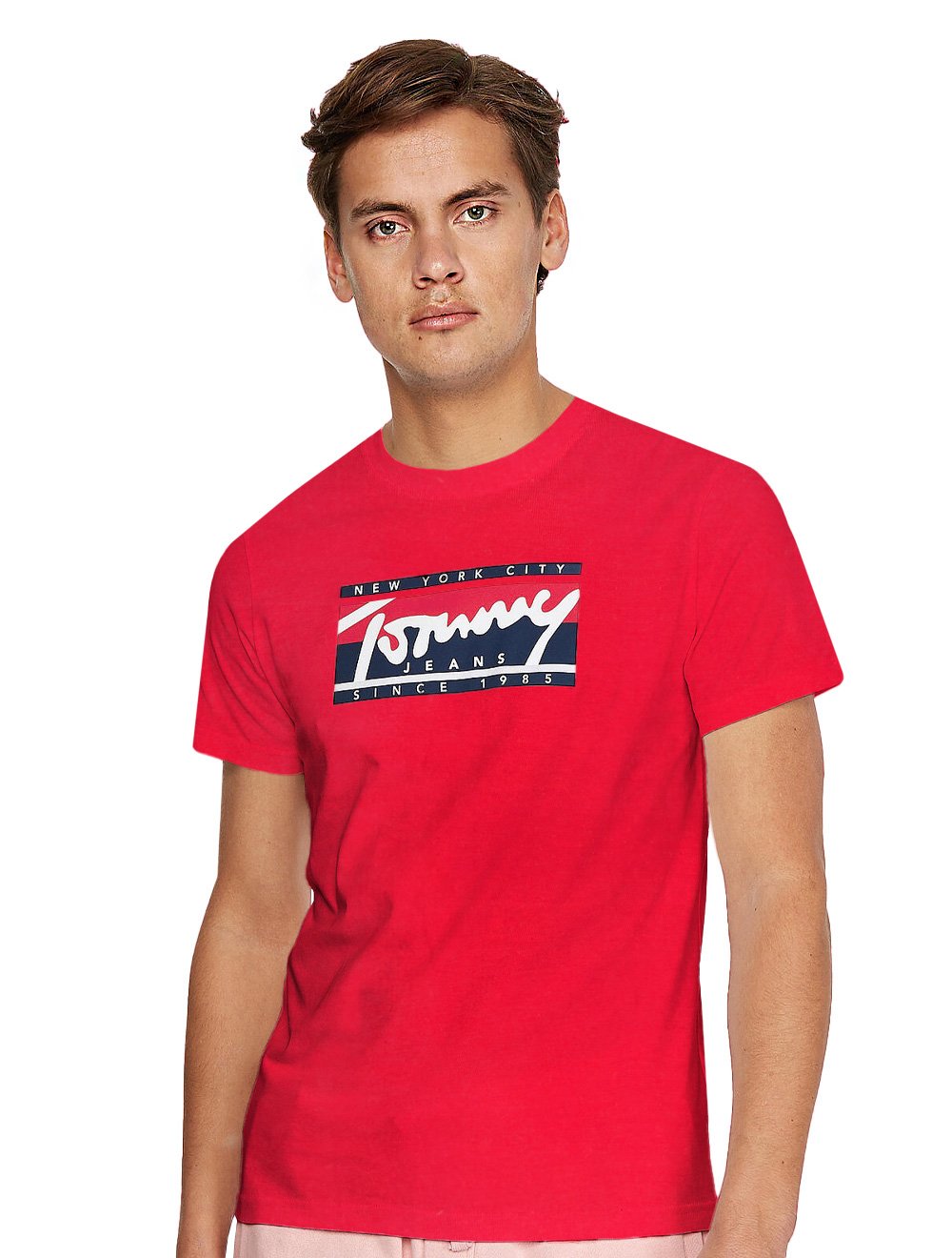 Camiseta Tommy Jeans Masculina Essential Script Tee Vermelha