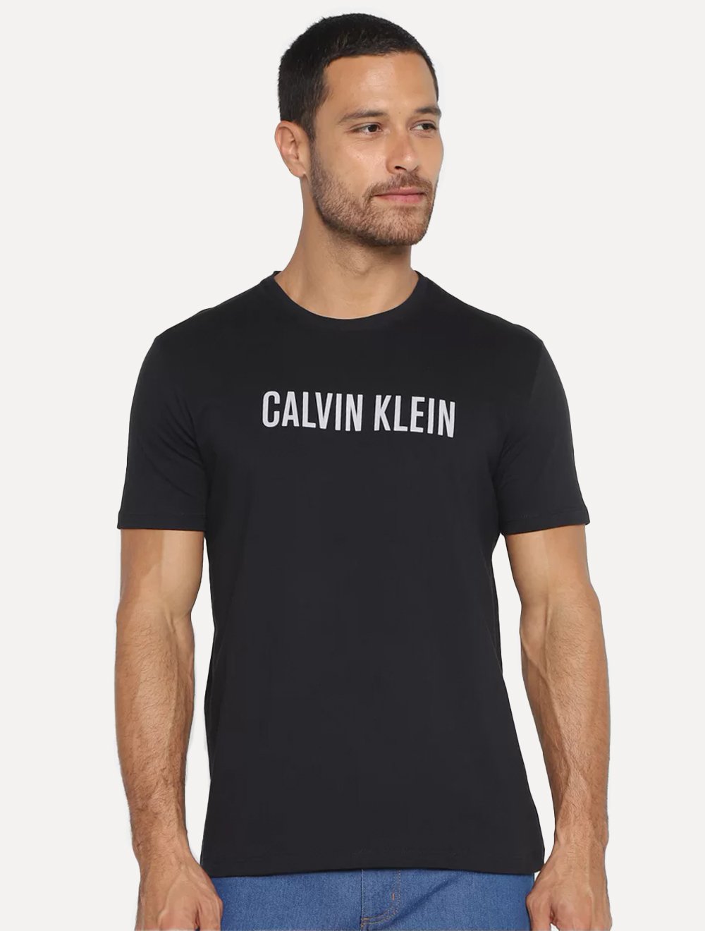 Camiseta Calvin Klein Masculina Meia Malha Intense Power Preta