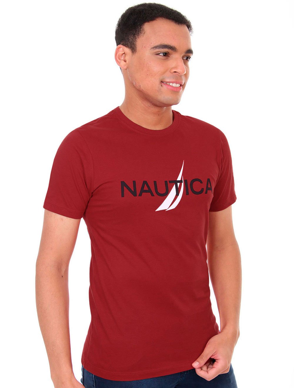 Camiseta Nautica Masculina Light Logo Graphic Vermelha