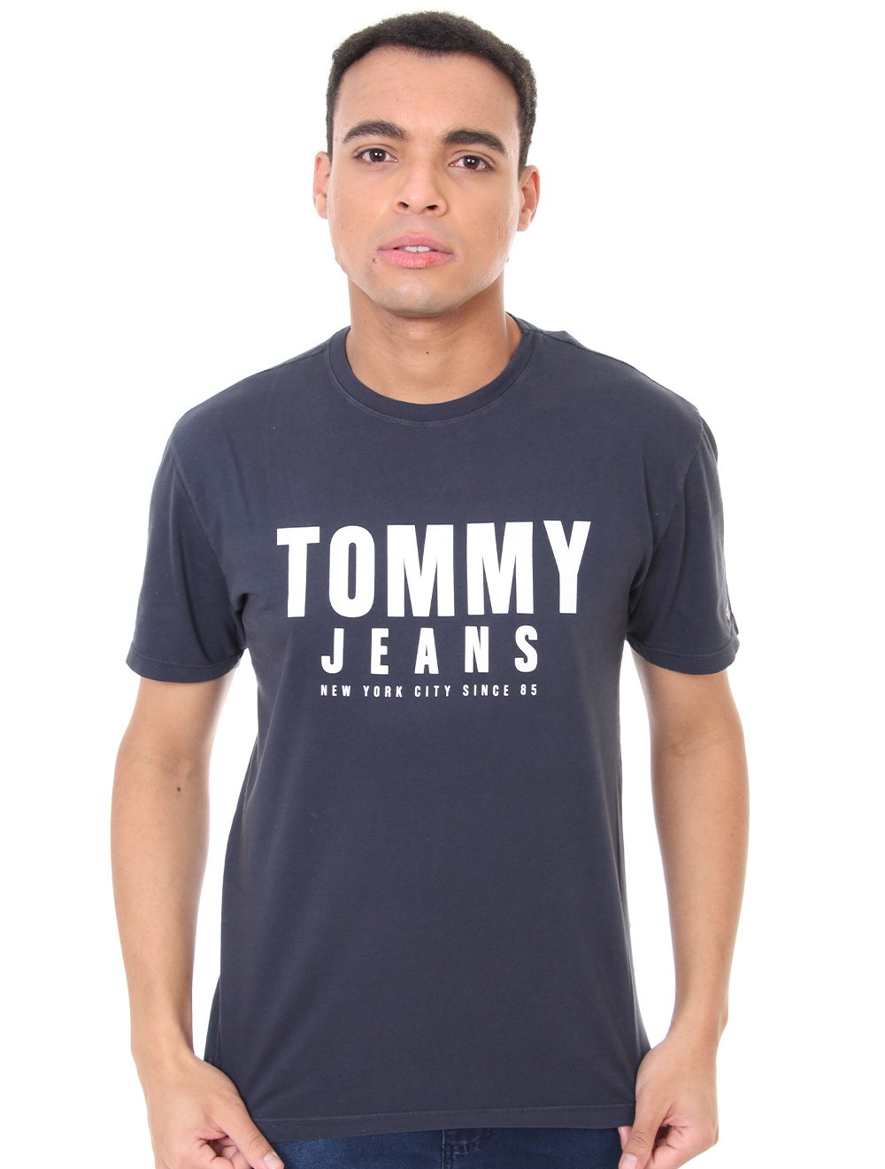 Camiseta Tommy Jeans Masculina Center Chest Graphic Azul Marinho