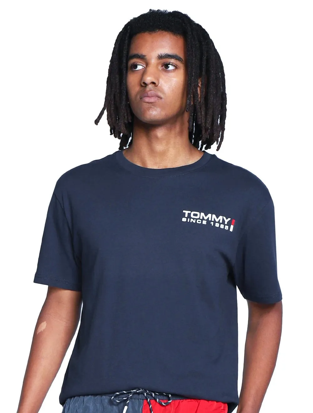 Camiseta Tommy Jeans Masculina Classic Athletic Chest Logo Azul Marinho