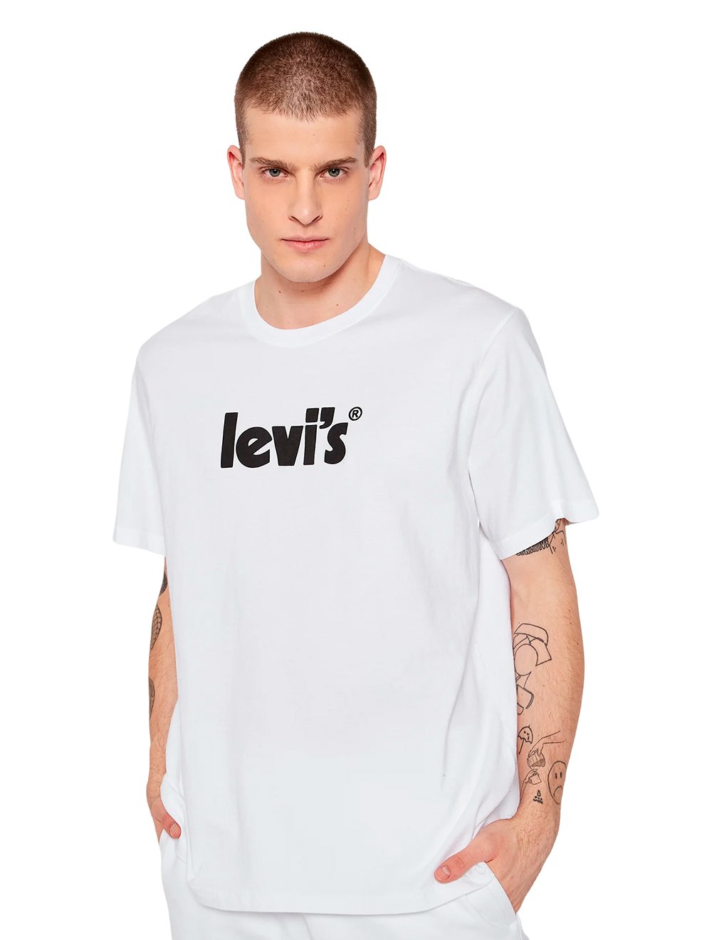 Camiseta Levis Masculina Relaxed SS Center Logo Branca