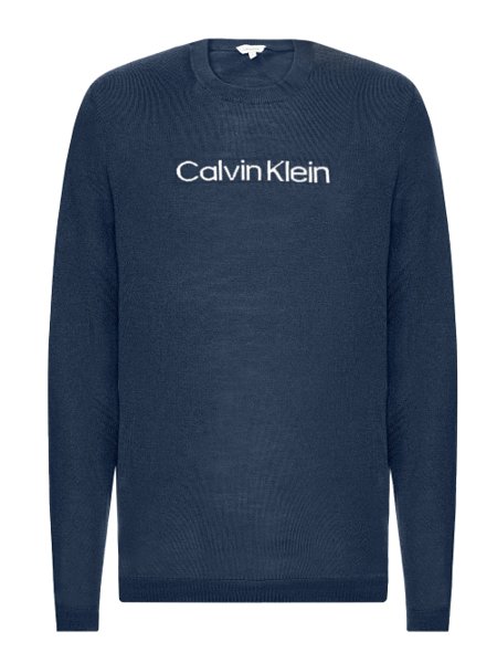 Suéter Calvin Klein Tricot Liso Institutional Azul Marinho