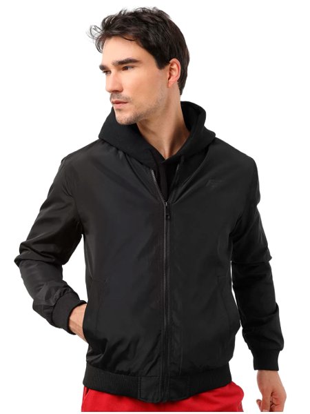 Jaqueta Ellus Masculina Nylon Light Logo Chest Preta Secret Outlet