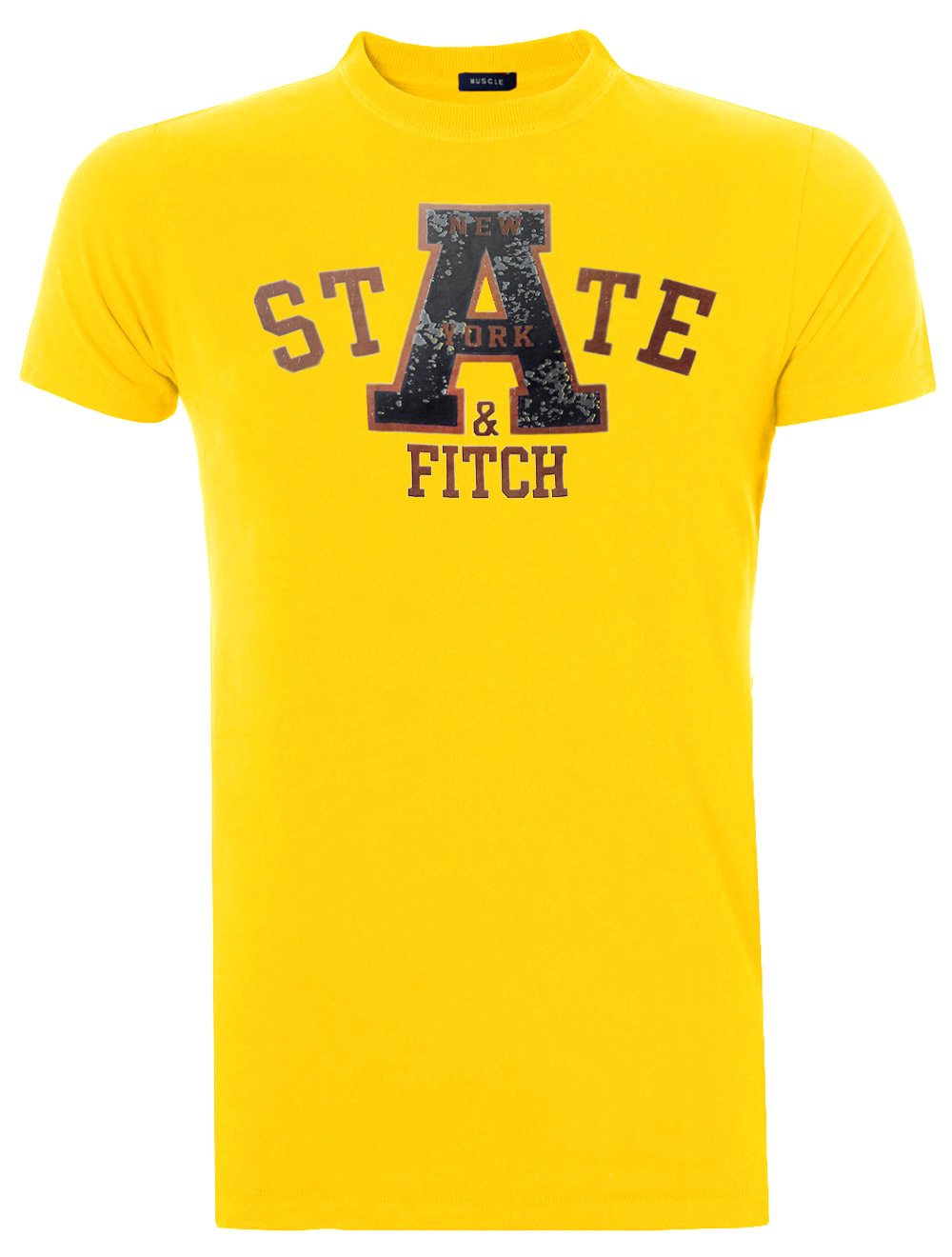 Camiseta Abercrombie Masculina Muscle A State New York Amarela