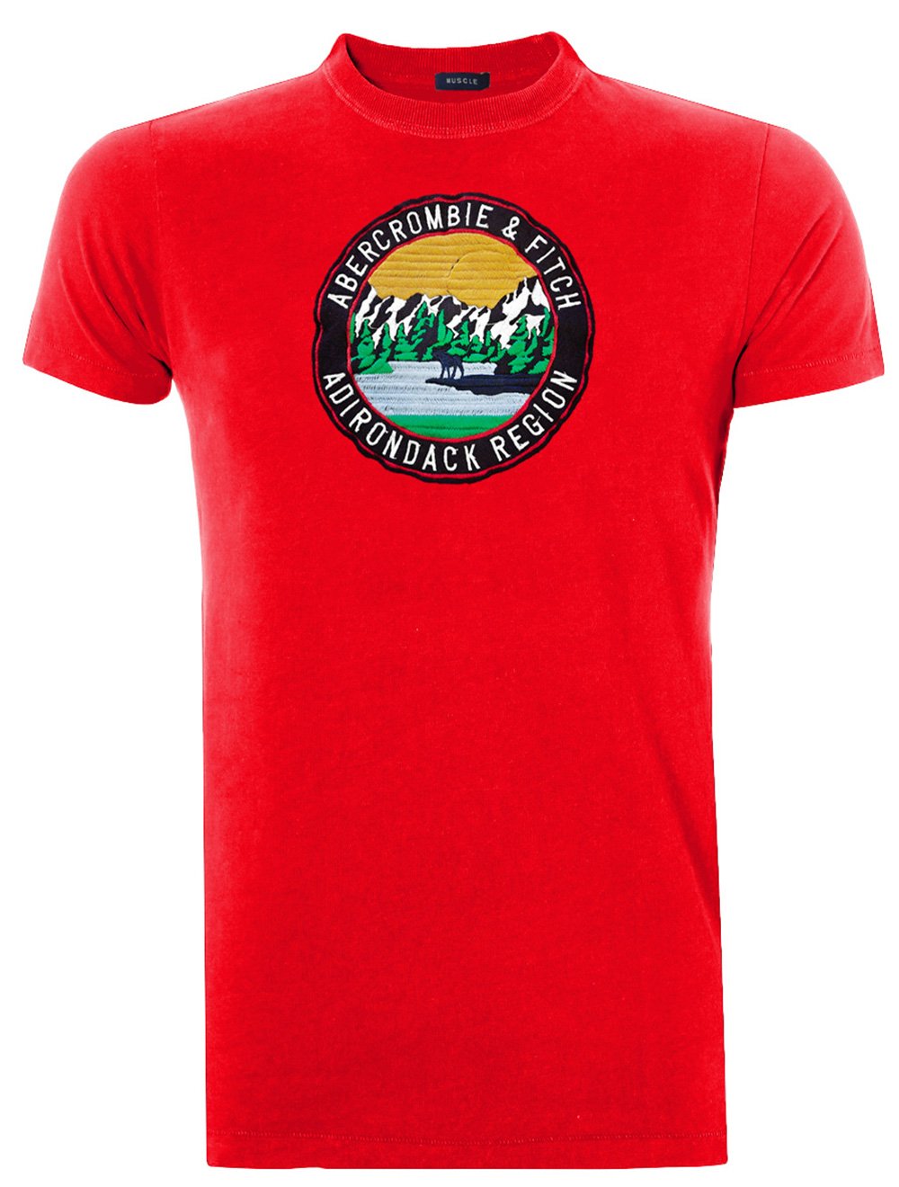 Camiseta Abercrombie Masculina Muscle Adirondack Region Vermelha