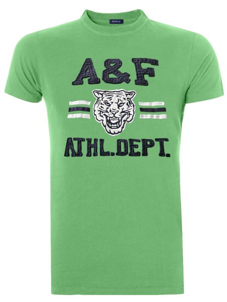 Camiseta Abercrombie Masculina Muscle Tiger Athl. Dept. Verde Mescla