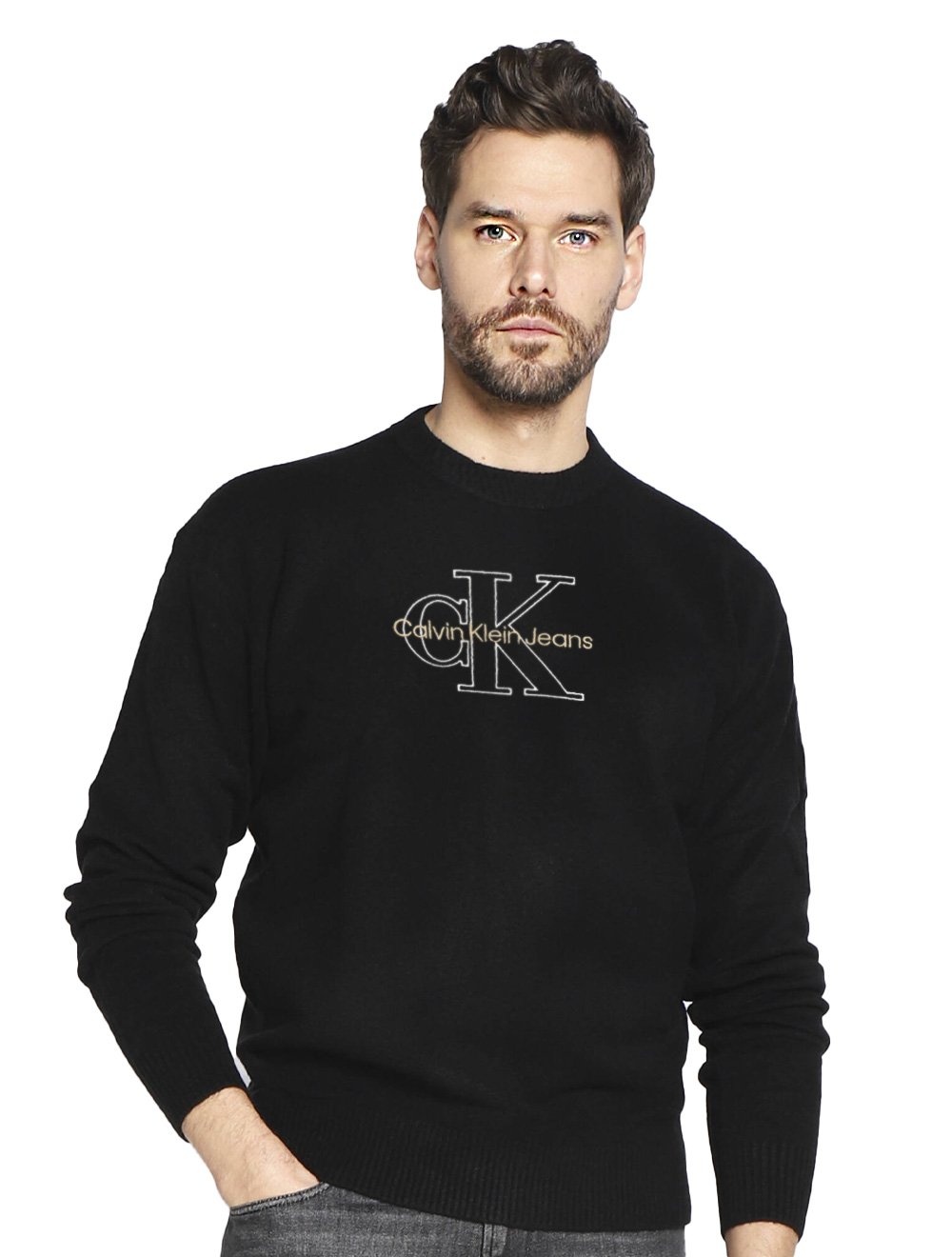Calvin Klein Jeans Sweatshirt com capuz com monograma preto