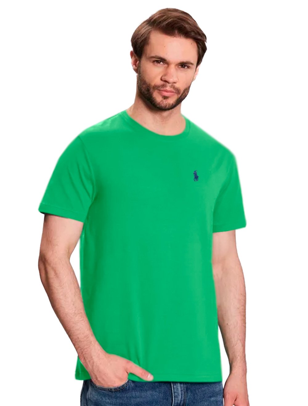 Camiseta Ralph Lauren Masculina Essential Navy Icon Verde
