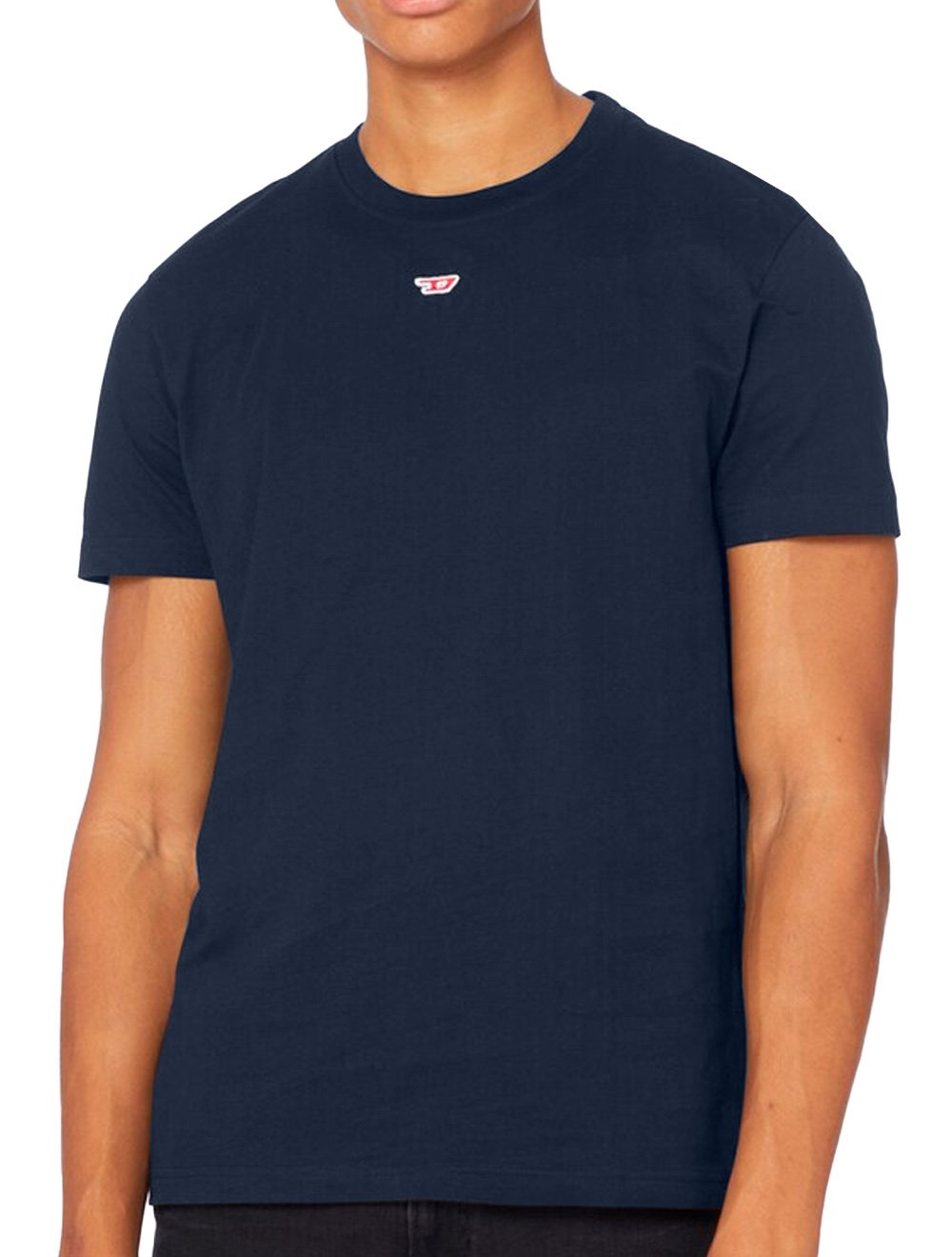 Camiseta Diesel Masculina T-Diegor-D Embroidered Centre Logo Azul Marinho