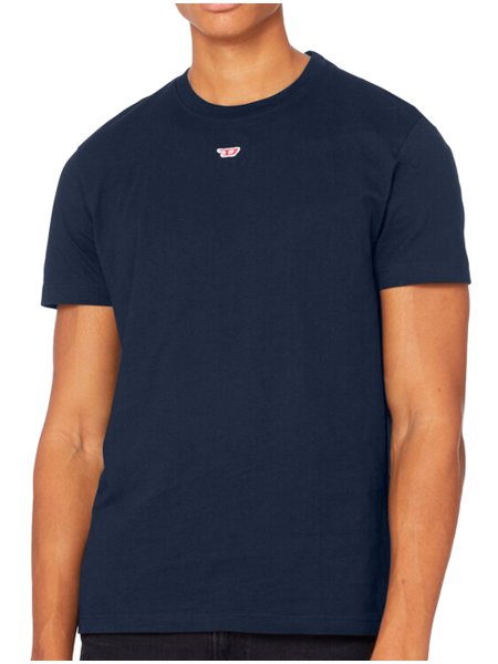 Camiseta Diesel Masculina T-Diegor-D Embroidered Centre Logo Azul Marinho