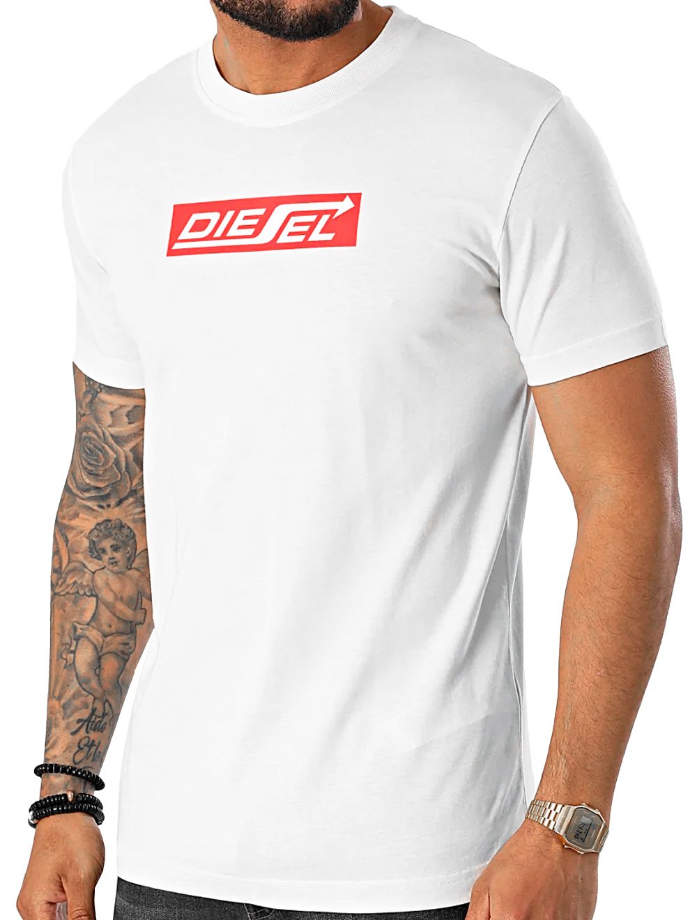 Camiseta Diesel Masculina T-Diegor-E9 Outline Vermelha