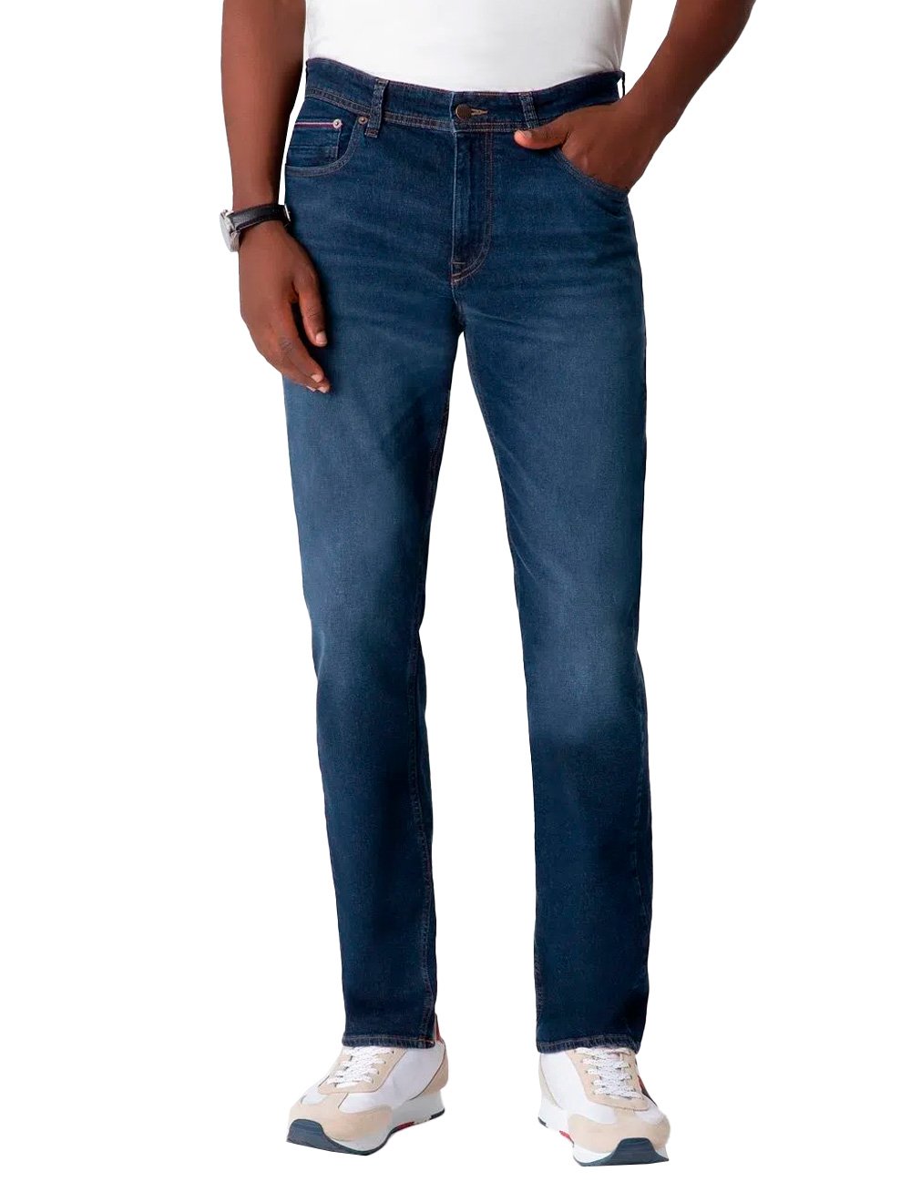 Calça Tommy Hilfiger Jeans Masculina Mercer Normal Rise Escura