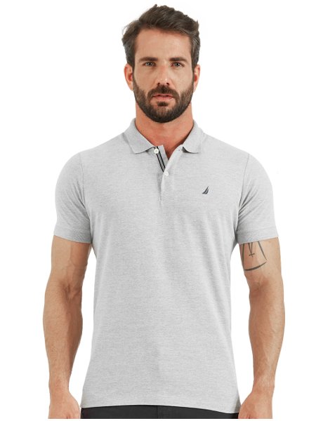 Polo Nautica Masculina Piquet Performance Deck Areia