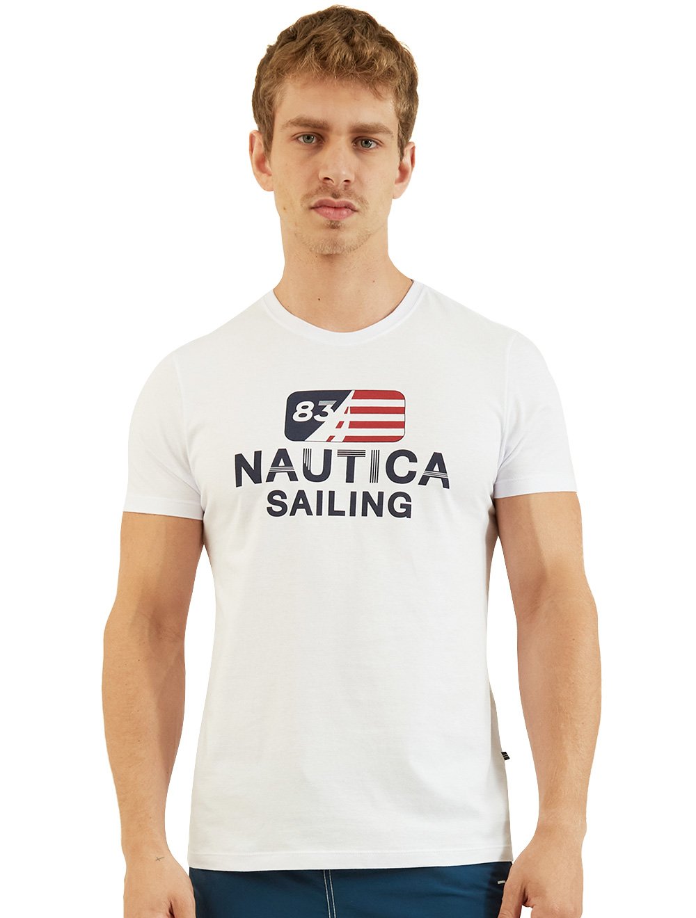 Camiseta Nautica Masculina Sailing 83 Icon Flag Branca
