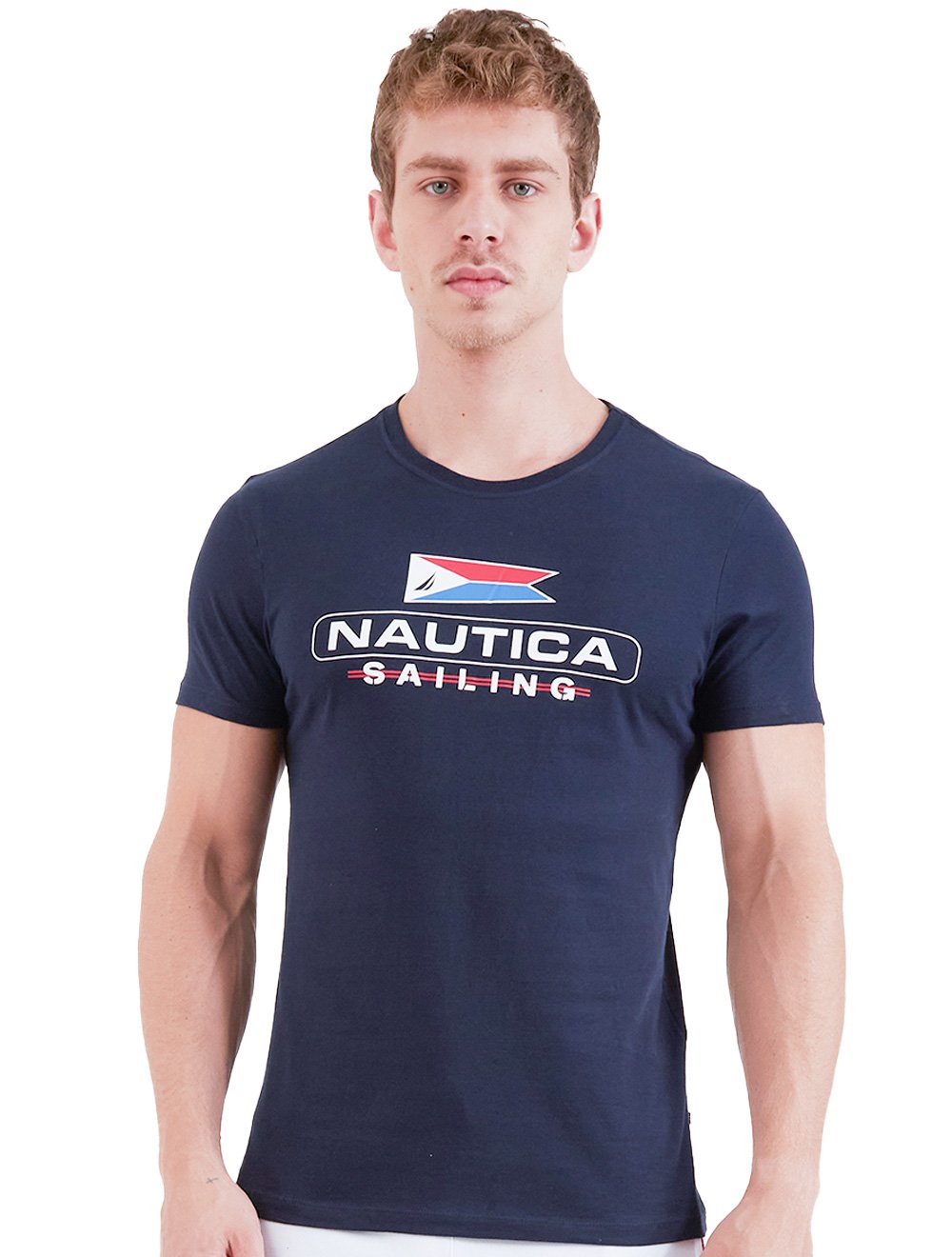 Camiseta Nautica Masculina Sailing Icon Pennant Azul Marinho