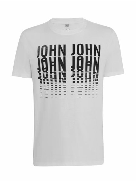 Camiseta John John Masculina Regular Logo Repeat Branca