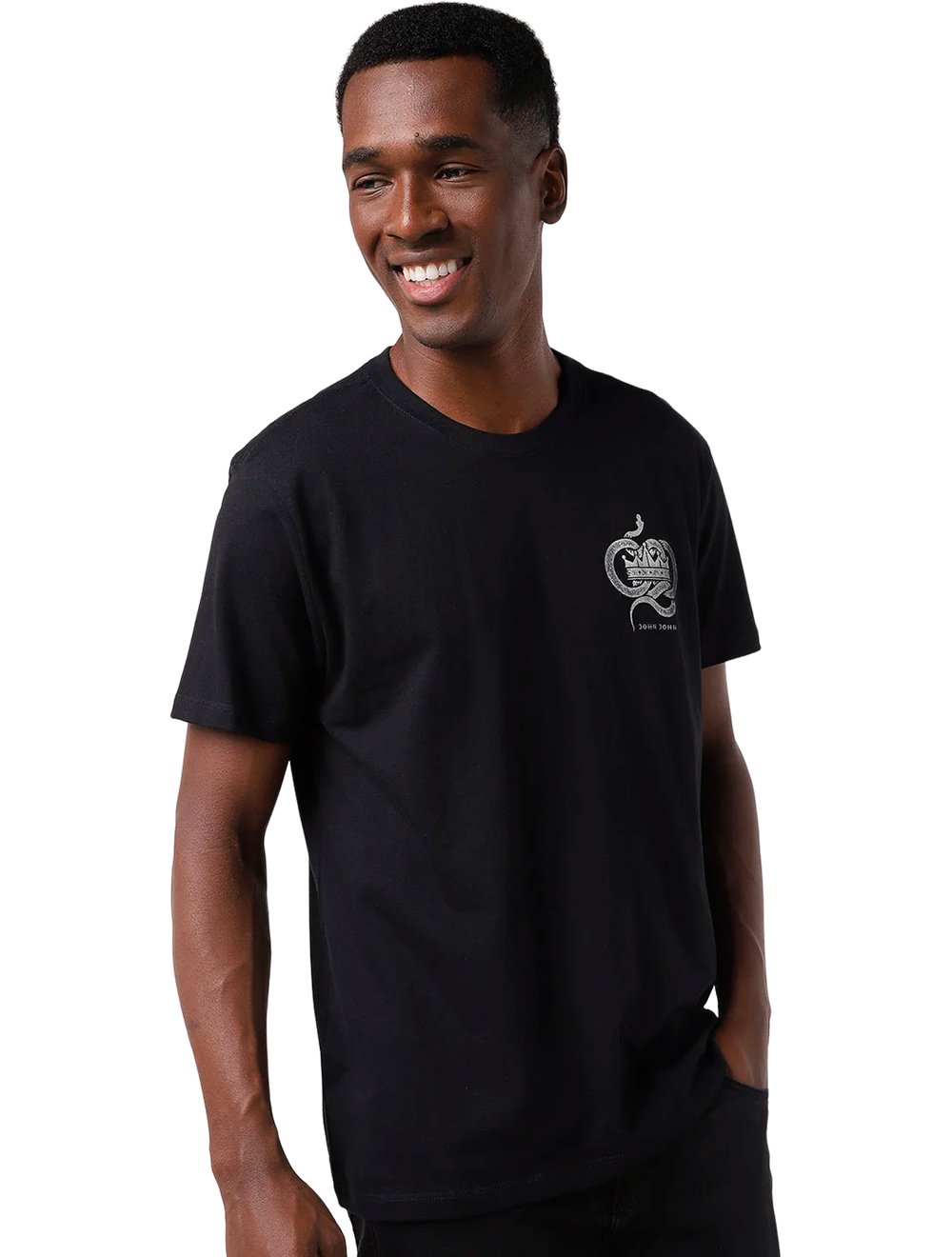 Camiseta John John Sing Black Masculina Preta - Dom Store Multimarcas  Vestuário Calçados Acessórios