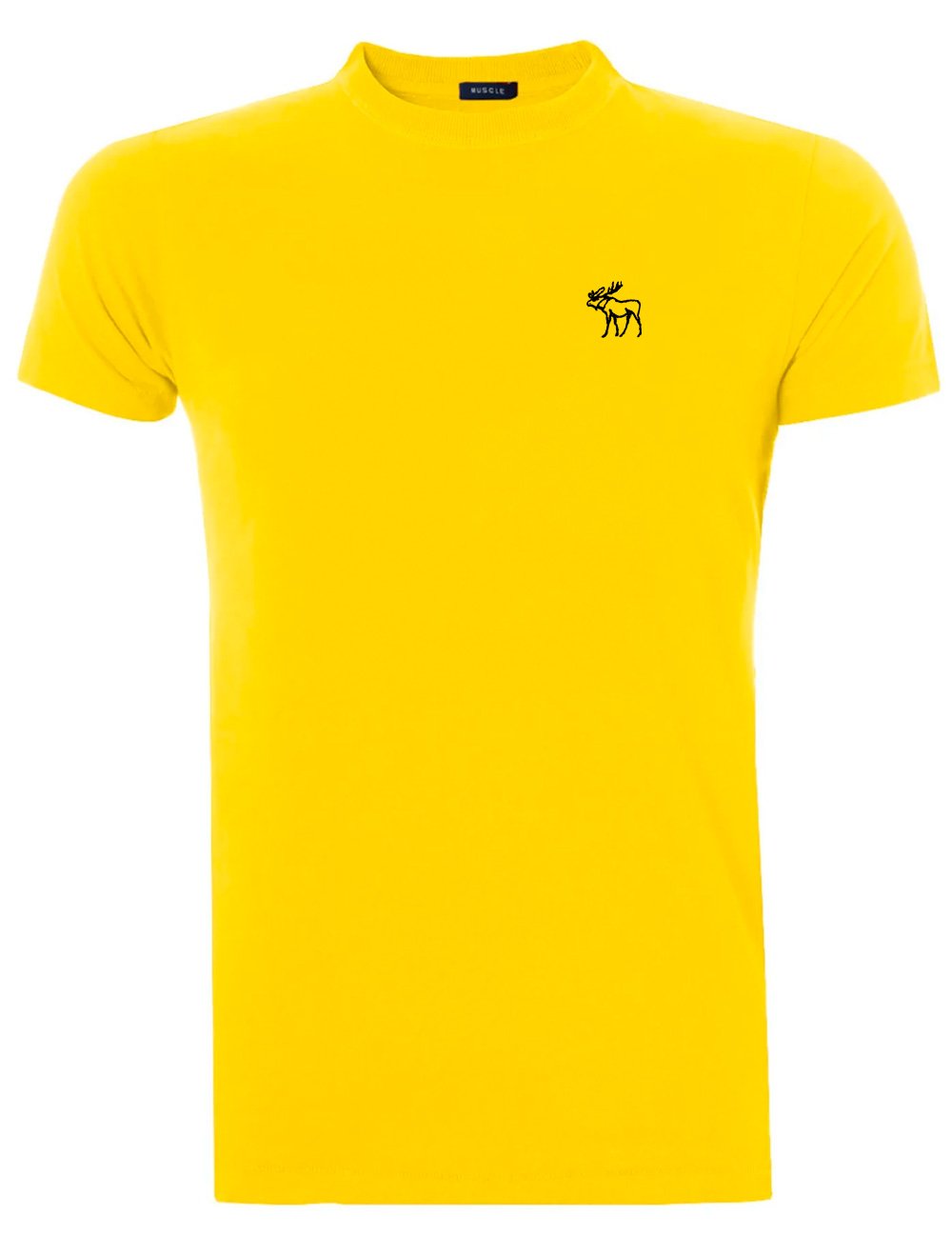 Camiseta Abercrombie Masculina Outline Black Icon Amarela