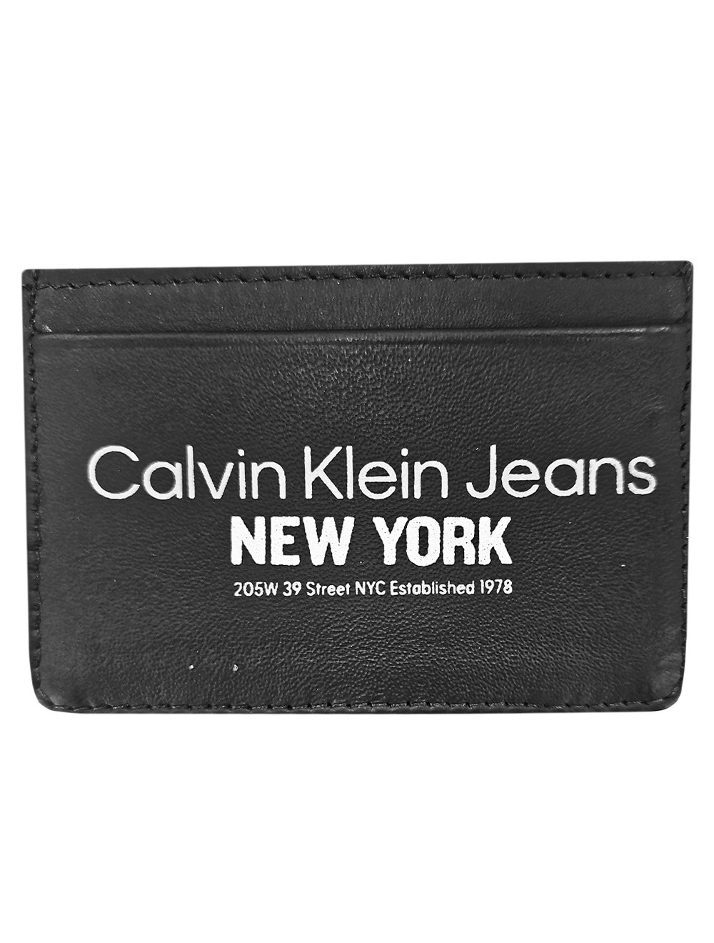 Carteira Calvin Klein Jeans Masculina Porta Cartão CKJ Silk New York Preta