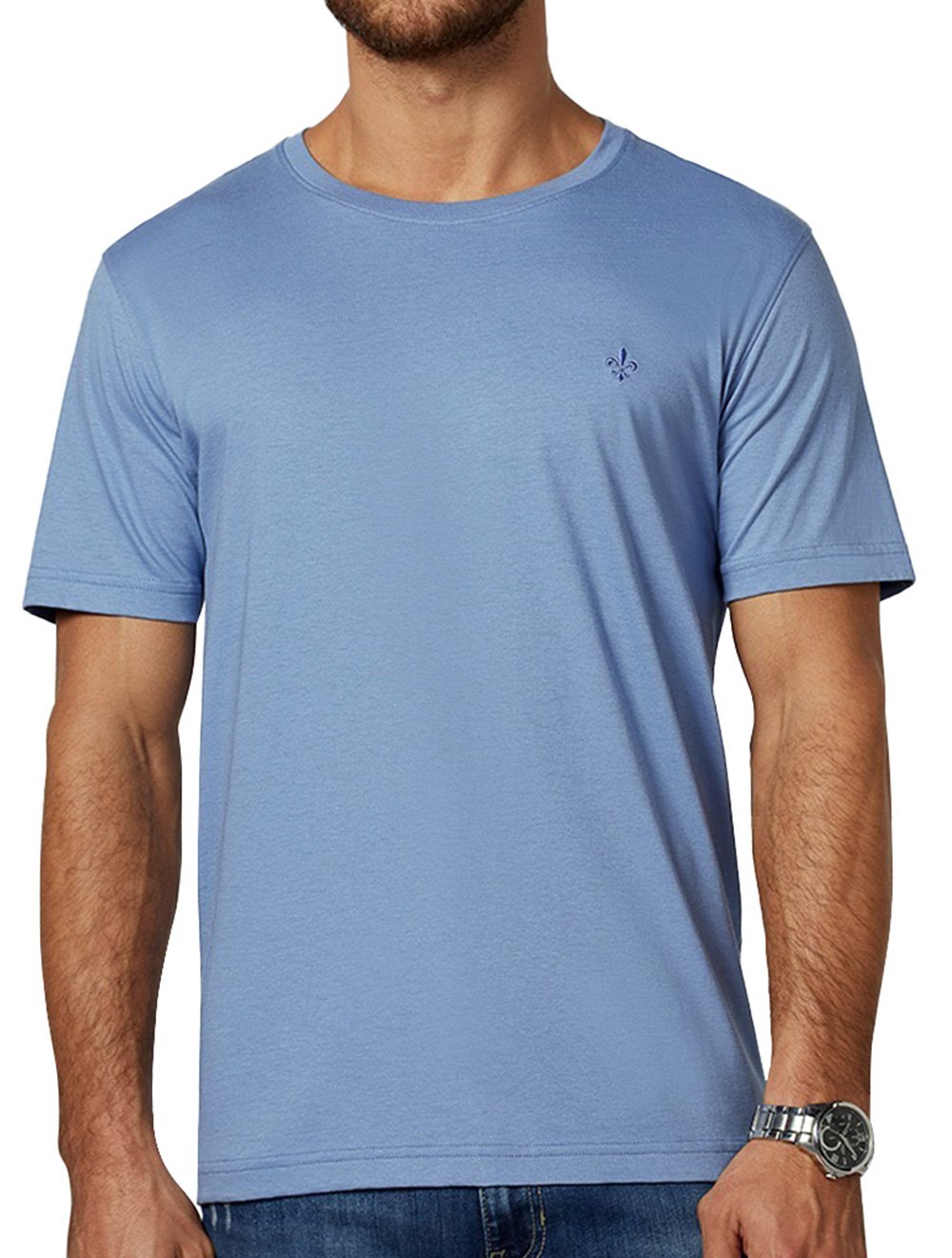 Camiseta Dudalina Masculina Soft Pima Cotton Azul Médio