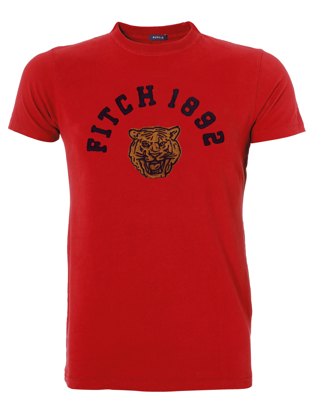 Camiseta Abercrombie Masculina Fitch 1892 Tiger Patch Vermelha