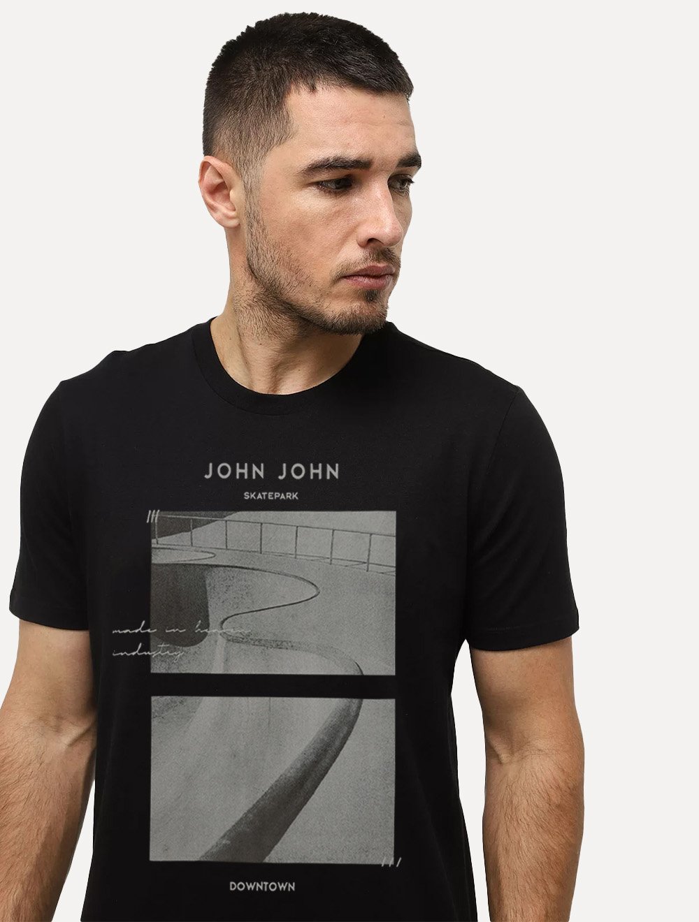 Camiseta John John Urban Moto Club Masculina Cinza Claro