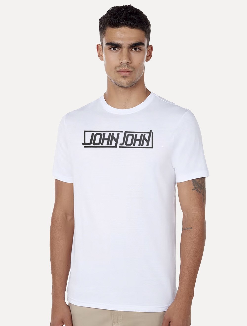 CAMISETA JOHN JOHN LOGO BRANCA - Faz a Boa!