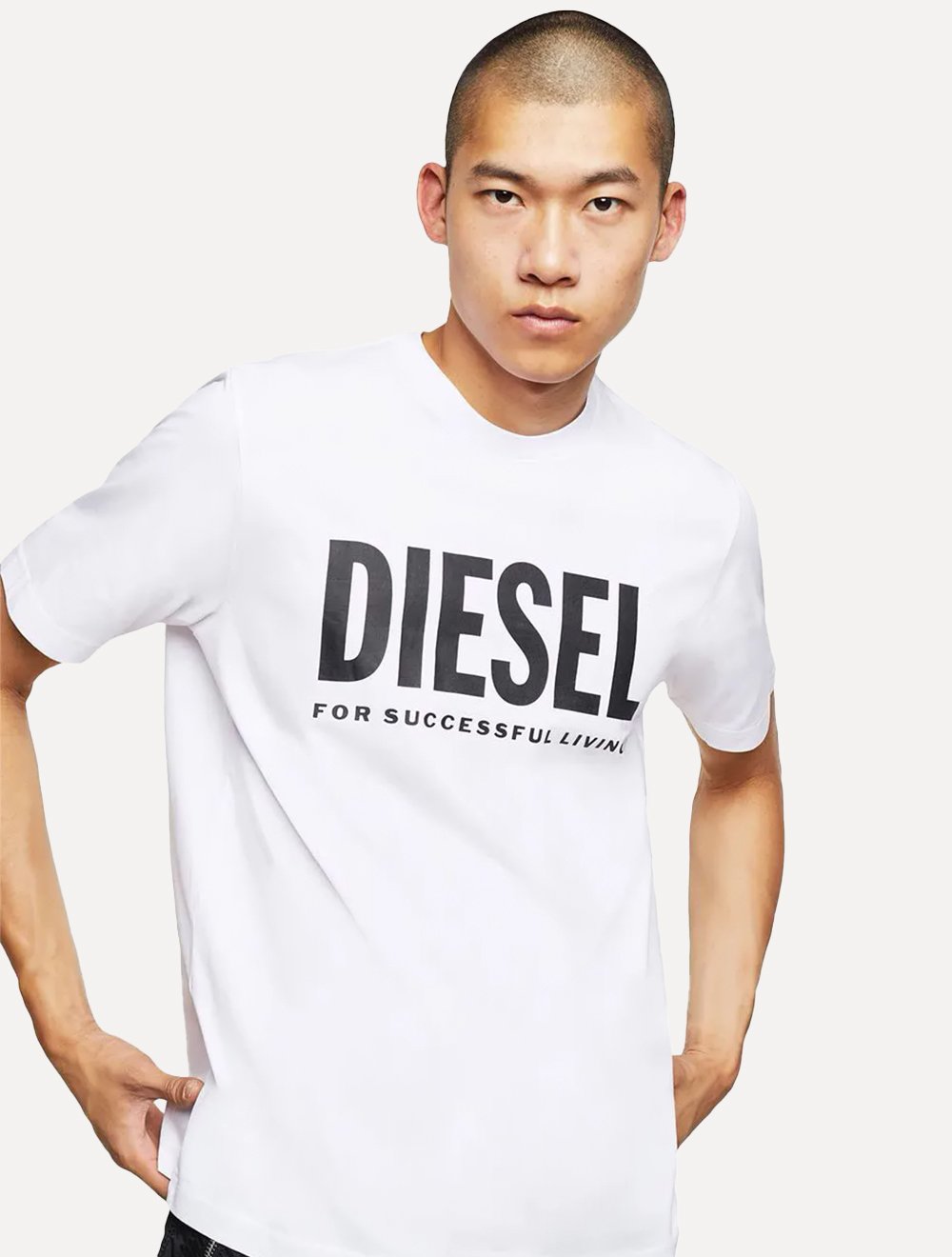 Camiseta Diesel Masculina T-Just Logo Branca
