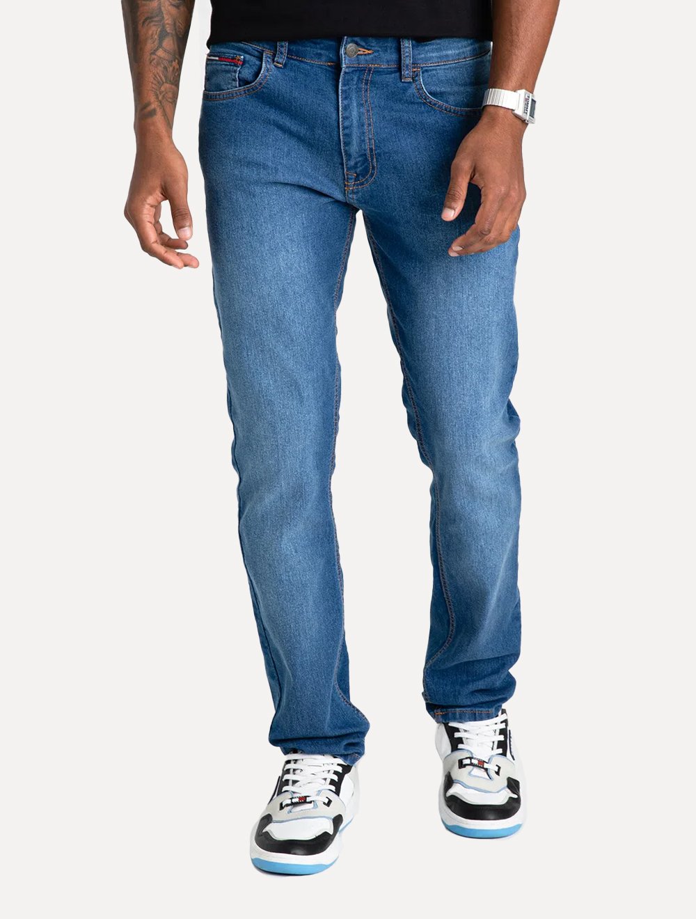 Calça Tommy Jeans Masculina Slim Scanton Stoned Azul