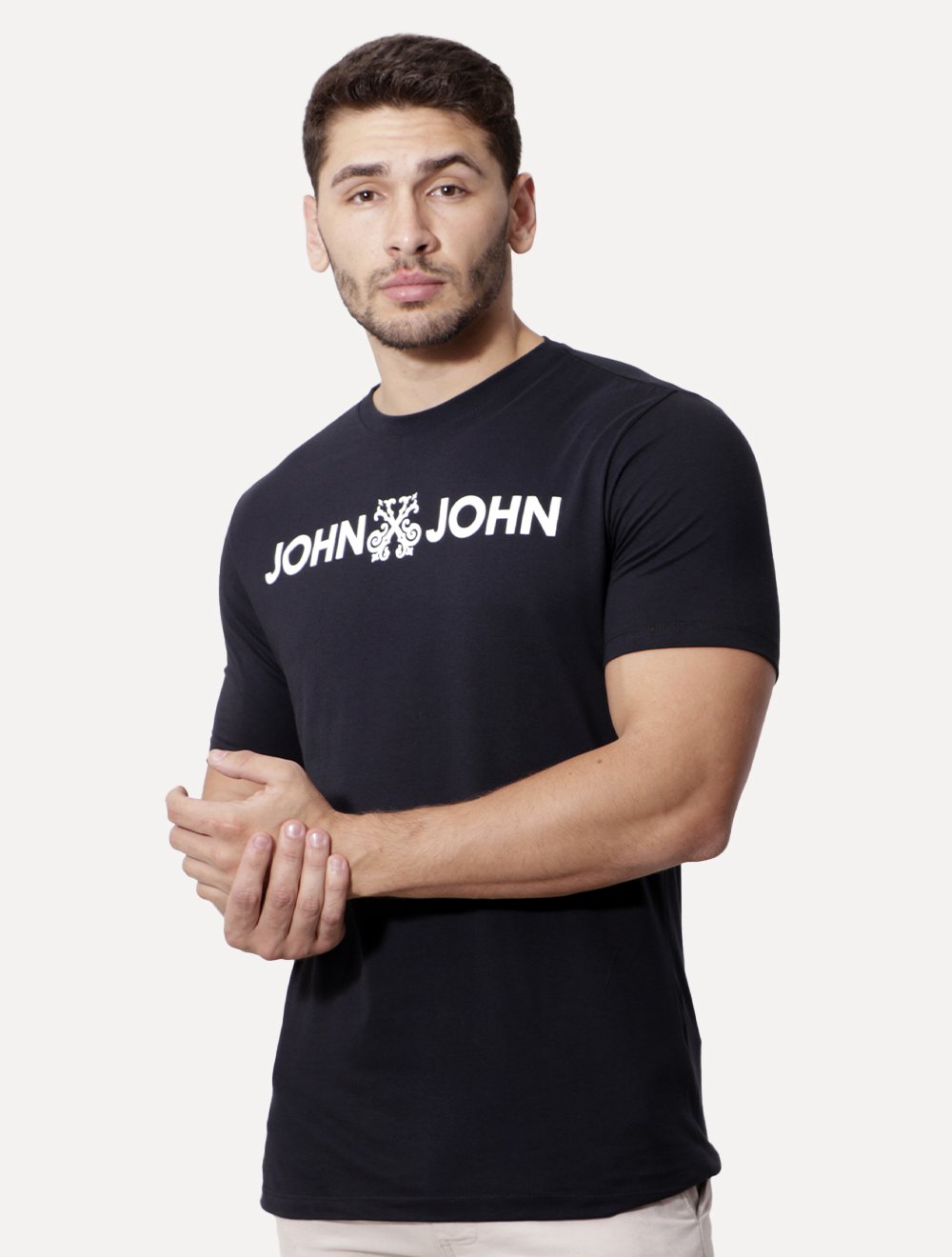 Camiseta John John Plaque Preta/Dourada 
