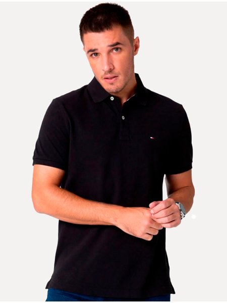 Camisa Polo Tommy Hilfiger Stretch Regular Fit - Masculina em Promoção