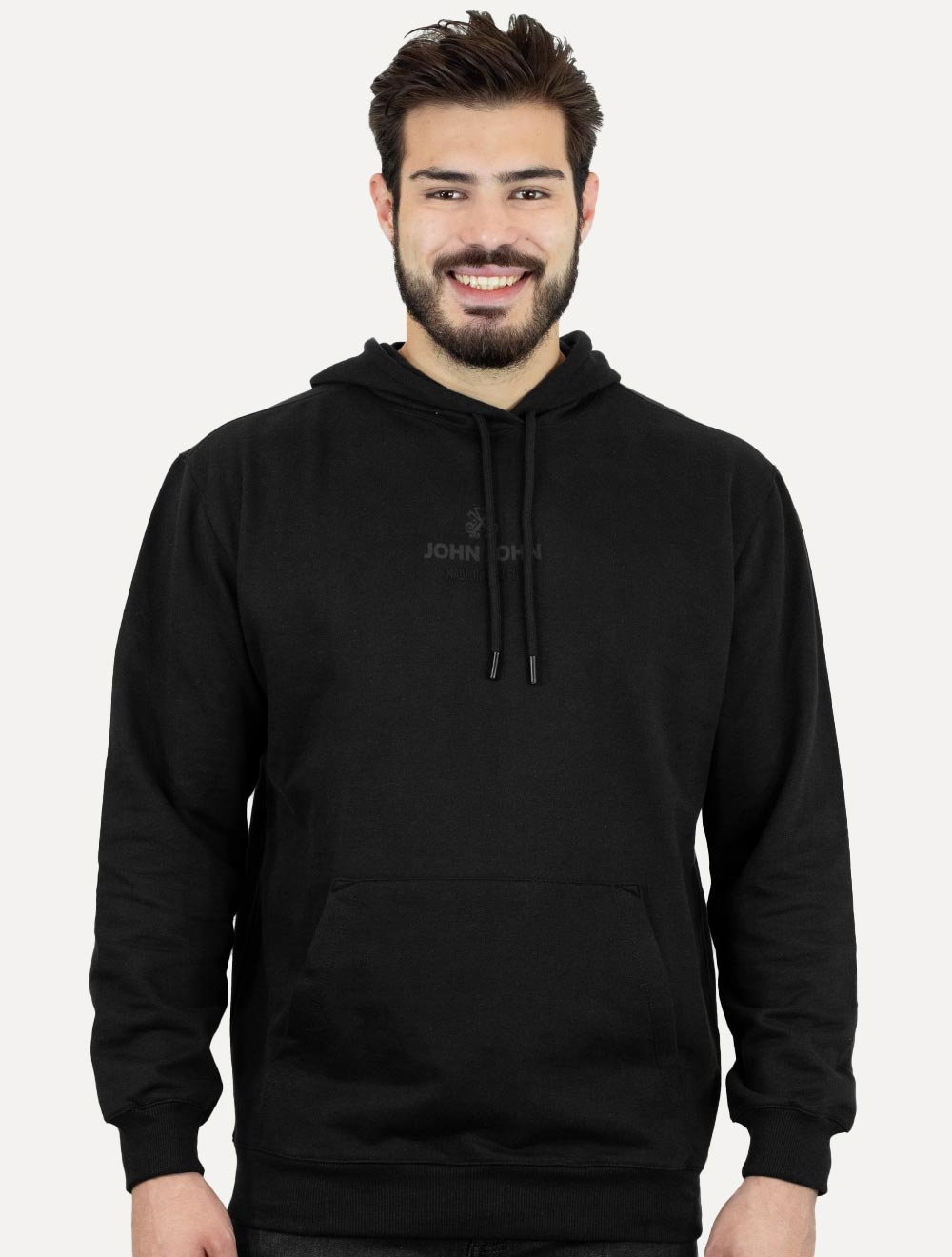 Moletom John John Masculino Capuz Industry Preto | Secret Outlet