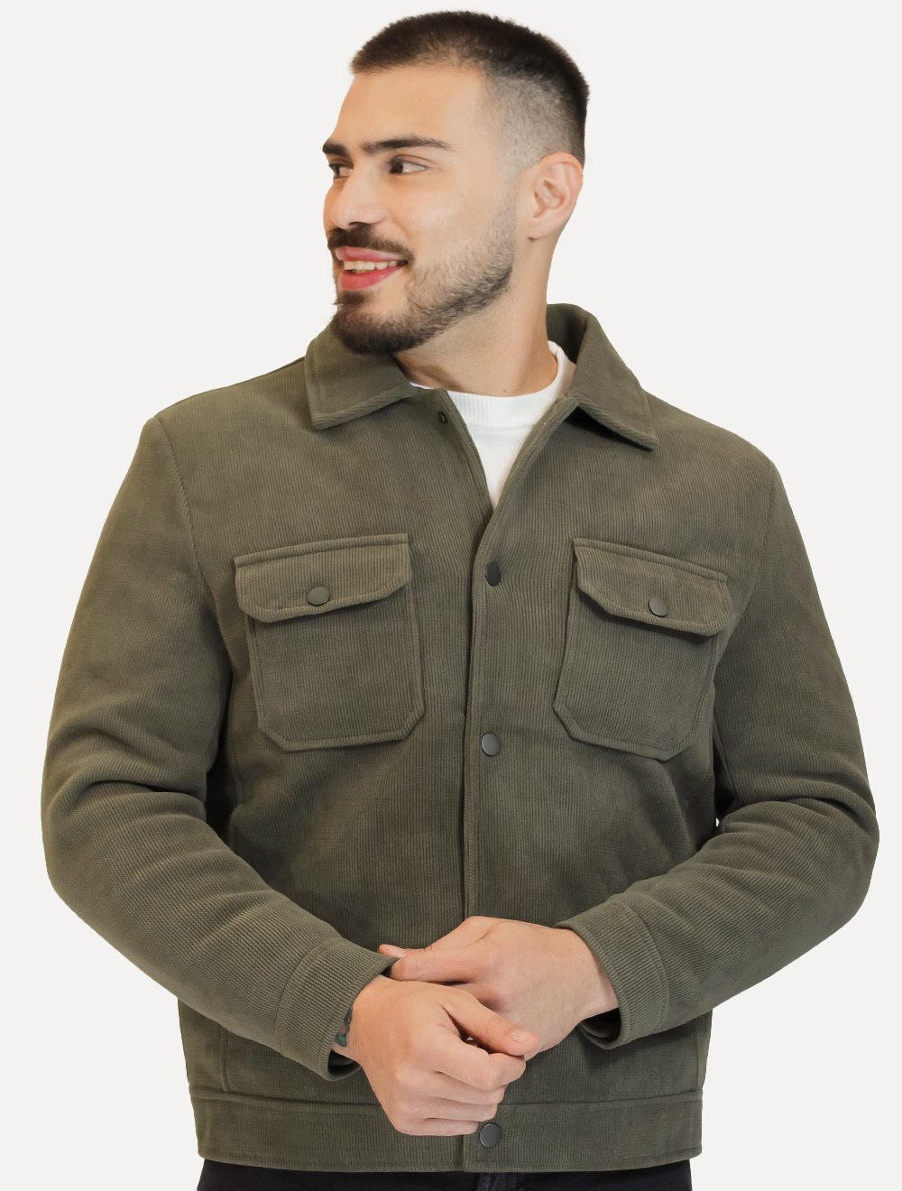 Musgo Blazer Couro Masculino Verde Musgo Jaqueta Verde Escuro Jaqueta  Masculina Cotelê Canelada