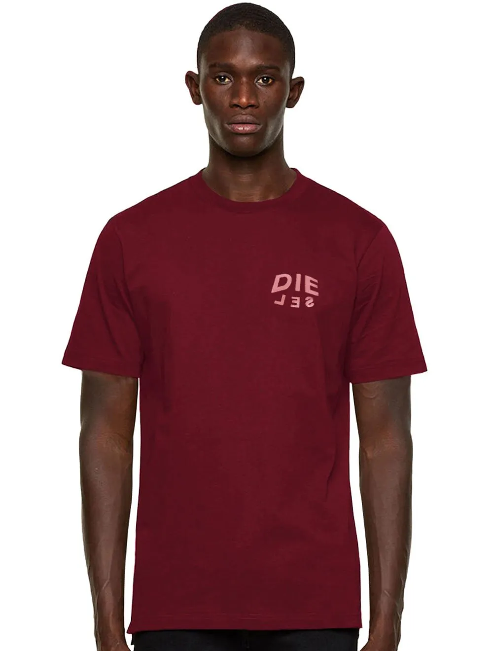Camiseta Diesel Masculina T-Diegos-N25 Monocolor Bordô