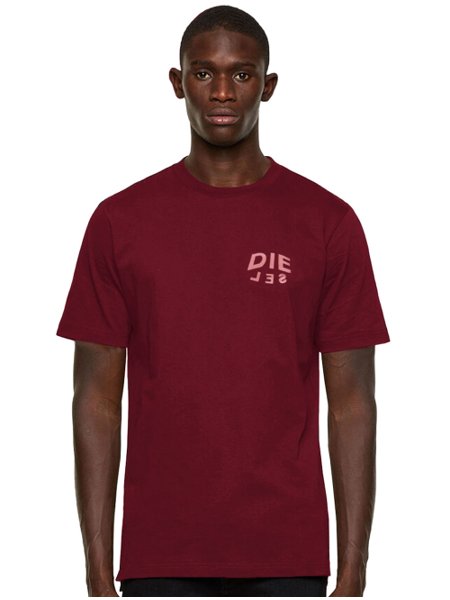 Camiseta Diesel Masculina T-Diegos-N25 Monocolor Bordô